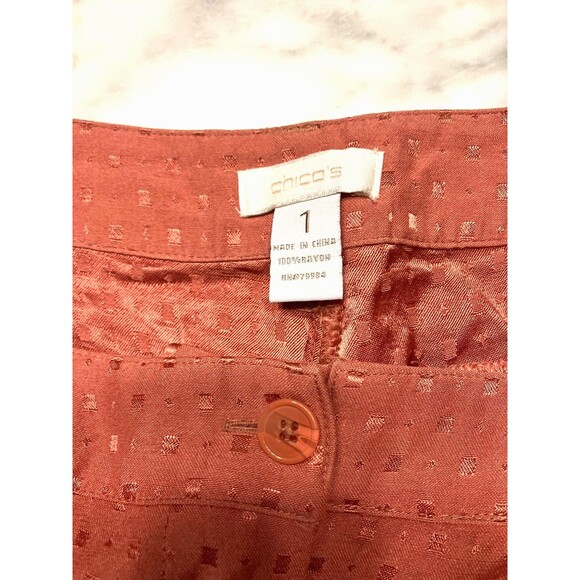 Chicos Pleated and Cuffed Rayon Pants Chico Size 1 Peach Blush - Picture 2 of 8